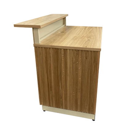 Aluminium Klapptheke Empfamgstheke Modultheke Eiche furniert Streifen