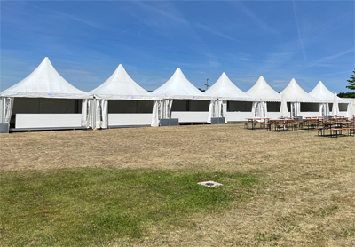 Klapptheke Festival weiß lackiert über 100 Stück auf Lager mit Transportbox