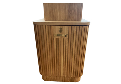 Aluminium Klapptheke Empfamgstheke Modultheke Eiche furniert Streifen